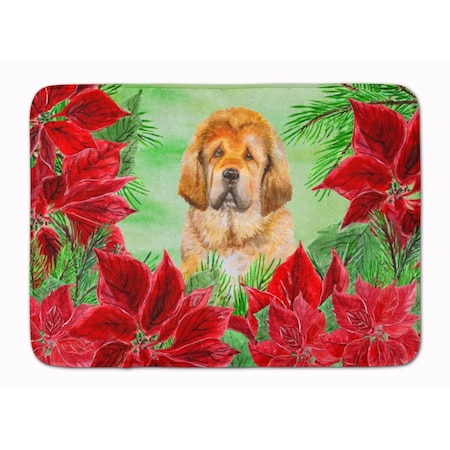 Carolines Treasures Tibetan Mastiff Poinsettas Machine Washable Memory Foam Mat CK1368RUG